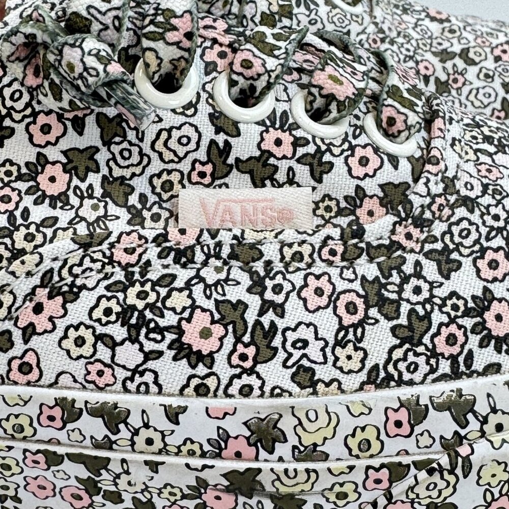 Vans Unisex Multicolor Floral Canvas Sneakers Lace Up Low Top 721356 Sz 6.5M/8W - Picture 9 of 13